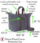 FOR HIM Monogrammed Deluxe Waxed Canvas Weekender Tote and Dopp Kit Travel Set-Slate-Free Ship/Men's Travel/Groomsmen/Father's Day/Grad Gift