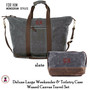 FOR HIM Monogrammed Deluxe Waxed Canvas Weekender Tote and Dopp Kit Travel Set-Slate-Free Ship/Men's Travel/Groomsmen/Father's Day/Grad Gift
