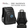 FOR HER Monogrammed Exec Laptop Backpack-Gray Heather/Black-FREE Ship-Business Travel/School Gift/Grad Gift/Team Backpack/Laptop Backpack/Cheer Bag