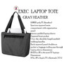 FOR HER Monogrammed Exec Laptop Travel Tote- GRAY HEATHER -FREE Ship-Business Travel/School Gift/Grad Gift/Teacher Tote/Laptop Tote/Laptop Tote