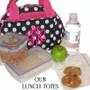 FOR HER Monogrammed Insulated Lunch Tote - Black-White Chevron with Hot Pink Trim - FREE SHIP/lunch bag/ back to school/ teacher gift/teacher lunch bag 