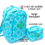 FOR HER Back to School Monogrammed 2 Piece Set-Bright Aqua Seaside Tile-Free Ship/Children Backpack/Birthday/Travel Backpack/Weekend Backpack/School
