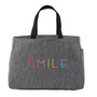 For His Glory Collection- Embroidered SMILE Essential Zip Top or Open Small Tote-Gray Heather - FREE SHIP /Teacher Gift / Bible Study Bag/Inspirational Gift / Encouragement Gift/Gift Bag