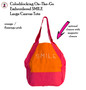Colorblocking On-The-Go Embroidered SMILE Large Canvas Tote-Orange/Flamingo Pink-Free Ship/Friend Gift/Beach Tote/Summer Tote/Pool Bag
