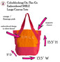 Colorblocking On-The-Go Embroidered SMILE Large Canvas Tote-Orange/Flamingo Pink-Free Ship/Friend Gift/Beach Tote/Summer Tote/Pool Bag