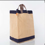FOR HER Natural/Navy Jute Market Tote with Embroidered Shadow Monogram-FREE SHIP/Grad Gift/Bridesmaid Gift/ Bride Gift/Market Bag /Mom Gift / Wedding Gift/Jute