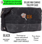 Pickleball Custom Design FOR HIM -First/Last Initial - Deluxe Waxed Canvas Dopp Kit / Toiletry Case- Black - Free Ship-Pickleball Team Gift/Pickleball Player Gift
