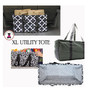 FOR HER Monogrammed XL Utility Tote / Trunk Organizer - Black - Folds Flat / FREE SHIP/Bride Gift/Grocery Tote /Grad Gift/Picnic Tote/Beach Tote/Car organizer/Tailgate Tote