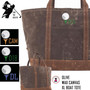 For the Golfer -Large Waxed Canvas Deluxe Boat Tote with Golf Design1 - Olive - FREE SHIP -Groomsmen Gift/Father's Day Gift/Grad Gift/Gift for Him/Group Discount /Golf Trip/Golfer Gift/