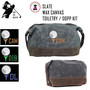 For the Golfer  Monogrammed Large Waxed Canvas Toiletry Case with Design 1-Slate / FREE SHIP-Groomsmen Gift/Father's Day Gift/Grad Gift/Gift for Him/Group Discount/Golfer Gift/Golf Team Gift 