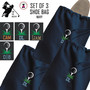 For the Golfer - Monogrammed Set of 3 Shoe Bags for Travel with Golf Design2  - Navy - FREE SHIP / Men's Travel /Men's Shoe Bag/Groomsmen Gift /Father's Day Gift/Grad Gift/Golfer Gift/Golf Team Gift