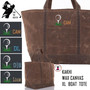 For the Golfer -Large Waxed Canvas Deluxe Boat Tote with Golf Design 2 - Kakhi  - FREE SHIP -Groomsmen Gift/Father's Day Gift/Grad Gift/Gift for Him/Group Discount /Golf Trip/Golfer Gift/