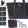 For the Golfer -Large Waxed Canvas Deluxe Boat Tote with Golf Design 2 - Black  - FREE SHIP -Groomsmen Gift/Father's Day Gift/Grad Gift/Gift for Him/Group Discount /Golf Trip/Golfer Gift/