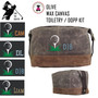 For the Golfer  Monogrammed Large Waxed Canvas Toiletry Case with Golf Design 2 -Olive-FREE SHIP-Groomsmen Gift/Father's Day Gift/Grad Gift/Gift for Him/Group Discount/Golfer Gift/Golf Team Gift 