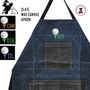 For the Golfer Monogrammed Waxed Canvas Apron with Golf Design1- Slate -FREE SHIP/Groomsmen/Father's Day Gift/Golf Team Gift/Golfer Apron