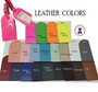 Custom Logo Debossed on LEATHER LUGGAGE TAG - Large Event Group Gift 25+ -Free Ship-Group Discount/ Event Gift/Bridesmaid Gift/Wedding Favor/Sorority Gift/Travel Gift/Corporate Gift 