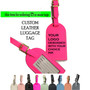 Custom Logo Debossed on LEATHER LUGGAGE TAG - Large Event Group Gift 25+ -Free Ship-Group Discount/ Event Gift/Bridesmaid Gift/Wedding Favor/Sorority Gift/Travel Gift/Corporate Gift 