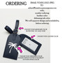 Custom Logo Debossed on LEATHER LUGGAGE TAG - Large Event Group Gift 25+ -Free Ship-Group Discount/ Event Gift/Bridesmaid Gift/Wedding Favor/Sorority Gift/Travel Gift/Corporate Gift 