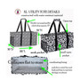 Carry It All Tote/xl Trunk Organizer-Black w Specialty CHARLESTON Monogram-Free Ship.Grocery.Tailgate tote.Car Bag.Beach Tote.Teacher Gift