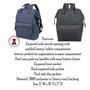 FOR HER Monogrammed Deluxe Wide Opening Backpack-Charcoal or Navy Heather-Free Ship/Grad Gift/Business/Corporate/Teacher/Diaper Bag