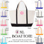 XLarge Canvas Boat Tote w Monogram-Free Ship.Bridesmaid Tote.Boat Tote.Grad Gift.Mom Gift.Beach Tote.Weekender Tote.Cruise Tote.Travel Tote