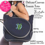 Tennis Tote w CHARLESTON Monogram-Navy/Gray Canvas-Free Ship.Grad Gift.Tennis Player.Tennis bag.Tennis team.Sport Gift.Tennis Racquet Bag