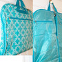 FOR HER Monogrammed Canvas Garment Bag - Ocean Blue and White Seaside Tile - FREE SHIP/Group Discount/Gift for Her/Suit Garment/Grad Gift/Cheer Gift / Dancer Gift  
