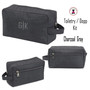 FOR HIM Monogrammed 2 PIECE Deluxe Travel Set-Gray/Charcoal Gray- Free Ship -Travel Set.Groomsmen Gift.Father's Day.Grad Gift.Bar Mitzvah Gift.Overnight Travel Set
