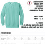 Comfort Colors Sweatshirt w Embroidered TENNIS Custom Design- CHALKY MINT -Free Ship.Grad Gift.Tennis Player Gift.Tennis team.Mom Gift.