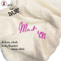 For Baby-Monogrammed Plush Baby Blanket-Cream White-FREE SHIP/Baby Stoller Blanket/Baby Travel Blanket/New Baby Gift/Baby Shower