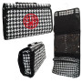 FOR HER Monogrammed Hanging Cosmetic / Toiletry   Bag -Black & White Houndstooth-FREE SHIPPING/Travel Gift/Grad Gift/Bat Mitzvah/Girl Travel Bag /Hanging Toiletry for Travel/Bridesmaid Gift 