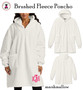Monogrammed Brushed Fleece Hooded Poncho-Marshmallow-FREE SHIP/College Gift/Outdoor Blanket/Cozy Blanket/Christmas Gift/Gift for Her