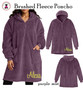 Monogrammed Brushed Fleece Hooded Poncho-Purple Mist -FREE SHIP/College Gift/Outdoor Blanket/Cozy Blanket/Christmas Gift/Gift for Her