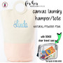 FOR HER Monogrammed Circle Handle Canvas Deluxe Laundry Bag -Natural/POWDER PINK /Free Ship/ Ladies' Travel / Grad Gift/ Gift for Her/ Dorm Life / Laundry Bag