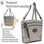 Multi Zip Compartment Crossbody w Monogram-Light Pewter-Free Ship.Gift for Her.College Crossbody.Personalized Handbag.Teenage Crossbody.Vegan Bag. Ladies' Bag.Shoulder Handbag