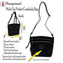 Multi Zip Compartment Crossbody w Monogram-Black-Free Ship.Gift for Her.College Crossbody.Personalized Handbag.Teenage Crossbody.Vegan Bag. Ladies' Bag.Shoulder Handbag