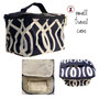 FOR HER Monogrammed 4 Piece Travel Set- Navy/White Vine-Free Ship.College Travel. Dancer Travel Set.Flower Girl Gift.Grad Gift.Cheer Travel Set.Bat Mitzvah Gift