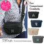 Two Compartment Belt Bag with Specialty CHARLESTON Monogram-4 Colors-Free Ship.Gift for Her.College Travel.Vacation Bag.Tween Crossbody.Bat Mitzvah Gift.