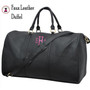 FOR HER Monogrammed Deluxe Faux Leather Duffel-Black-Free Ship.Bride Bridesmaid Gift.Bat Mizvah Gift.College Duffel.Weekender Duffel.Dance Duffel