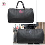 FOR HER Monogrammed Deluxe Faux Leather Duffel-Black-Free Ship.Bride Bridesmaid Gift.Bat Mizvah Gift.College Duffel.Weekender Duffel.Dance Duffel