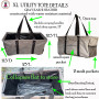  FOR HIM Monogrammed XL Utility Tote-Trunk Organizer- Gray Kakhi Heather- Collapsible-FREE SHIP-Bride Gift-Grocery Tote -Grad Gift-Picnic Tote-Beach Tote-Car organizer-Tailgate Tote