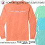 Christian T Shirt - Embroidered Design  Hebrews 10 - THE VEIL TORE - Comfort Colors Long Sleeve T Shirt