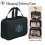 Custom Monogram Hanging Toiletry Bag FOR HER -Black -Free Ship.Grad Gift.Bridesmaid Gift.Travel Organizer.Corporate Gift.Cheer Travel. Dancer Travel.