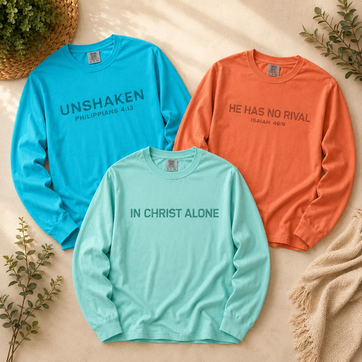 Faith-inspired embroidered T-shirts
