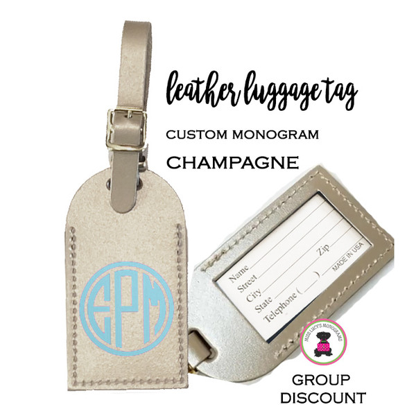 Personalized Luggage Tag with Hand Painted Monogram