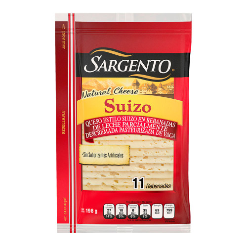 Sargento Sliced Swiss Cheese (198g/0.4lbs)