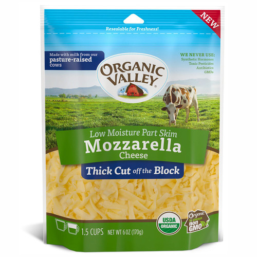 Organic Valley Grated Mozzarella Cheese (170g/0.37lbs)