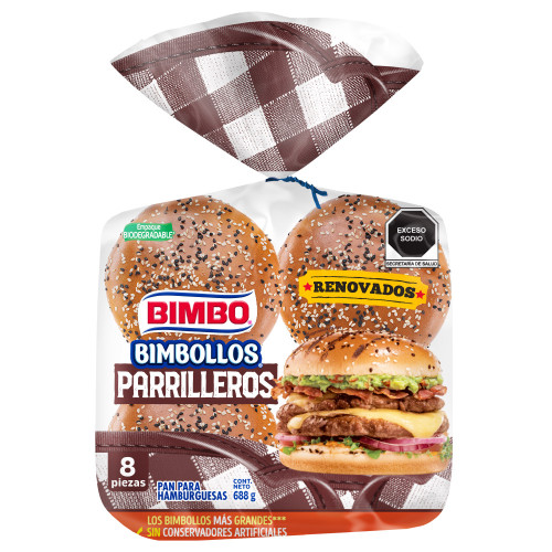 Bimbo Grill Style Hamburger Buns - 8 Pieces