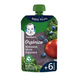 Gerber Organic Apple, Blackberry & Spinach Baby Food Pouch (100g/0.25lbs)