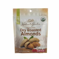Natures Garden Bag Roasted Almonds without Salt (127g/0.27lbs)